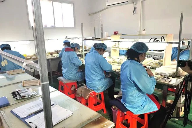 Lash production team working in the factory
