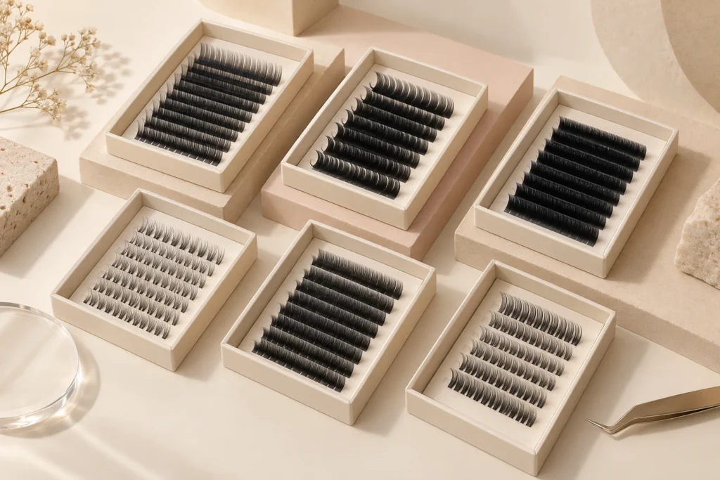 Lash Curl and Size Chart for Professional Buyers