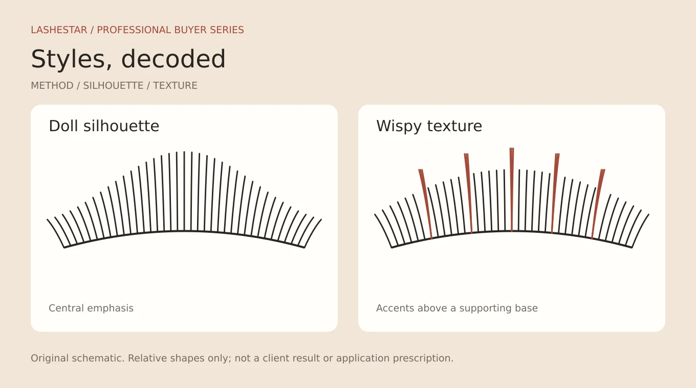 Original schematic: Lash Extension Styles and Types: A Professional Buyer’s Guide