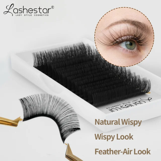Lashestar Instagram post: Soft. Wispy. Weightless. ✨ Our Silk Lash Extensions are designed for a natural, airy look with a dense base and fluffy tips — creating beaut…