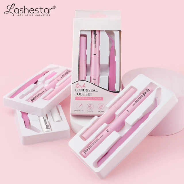 Lashestar Instagram post: Salon-quality lashes, zero stress. ✨ With the Lashestar Bond & Seal Tool Set, flawless at-home lashes take just two steps: Bond to prep and…